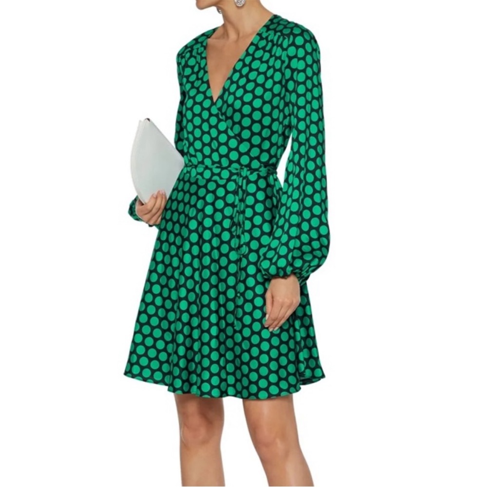 Milly Siena Polka Dot Wrap Dress